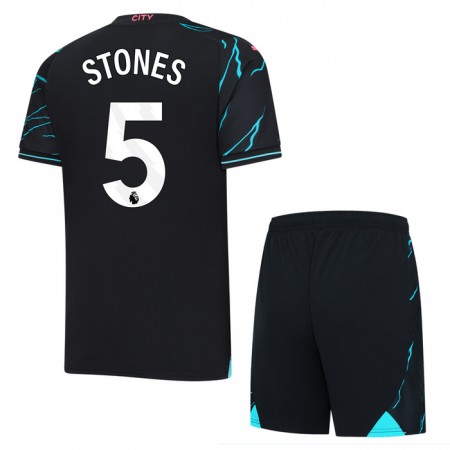 Jalkapallo Pelipaidat/Peliasut Manchester City Stones 5 Lasten Kolmaspelipaita 2023-24